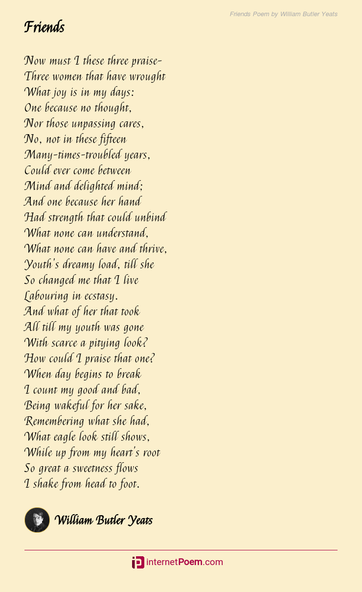 Friends Poem by William Butler Yeats
