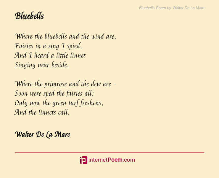 Bluebells Poem by Walter De La Mare