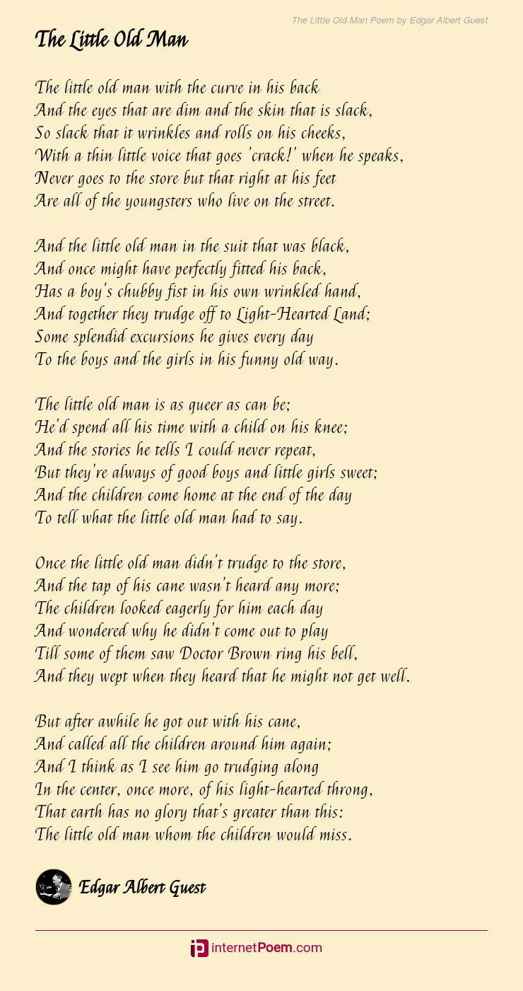 The Little Old Man Poem by Edgar Albert Guest