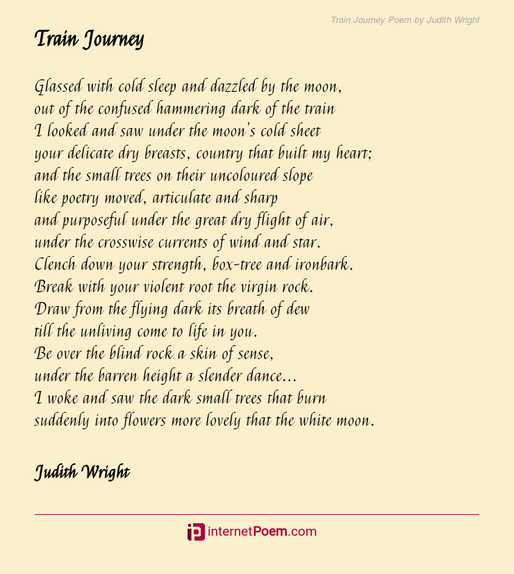 Train Journey Poem by Judith Wright