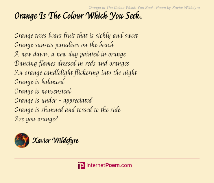 11+ Color Poem Orange