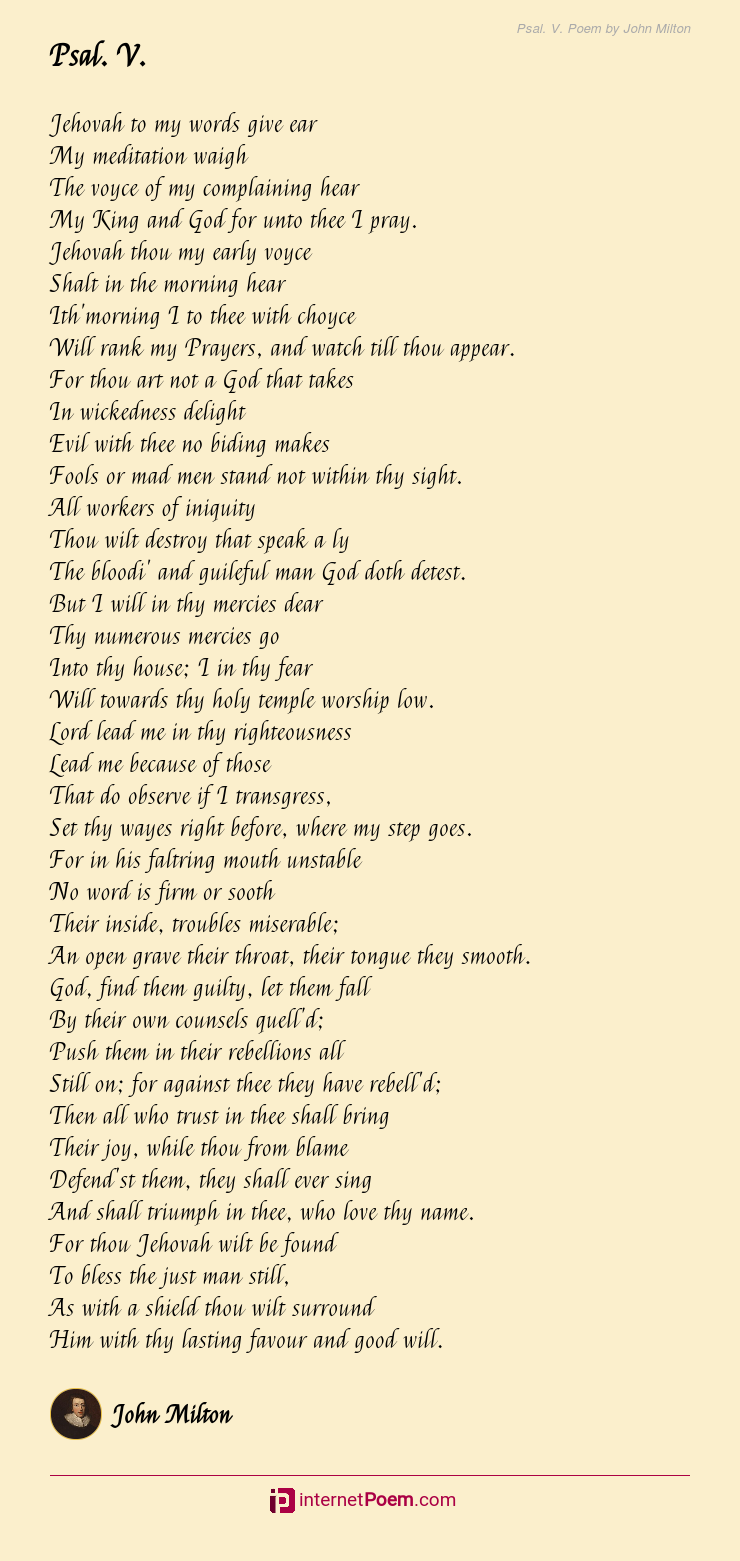 Psal. V. Poem by John Milton