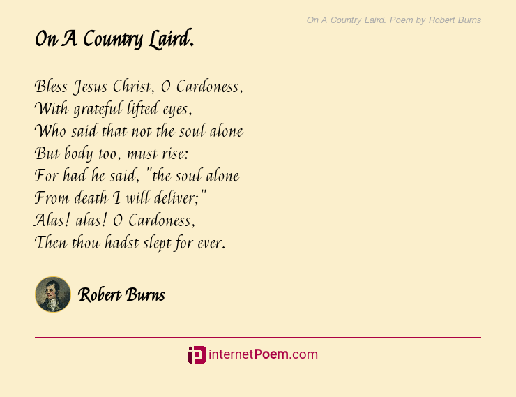 On A Country Laird. Poem by Robert Burns