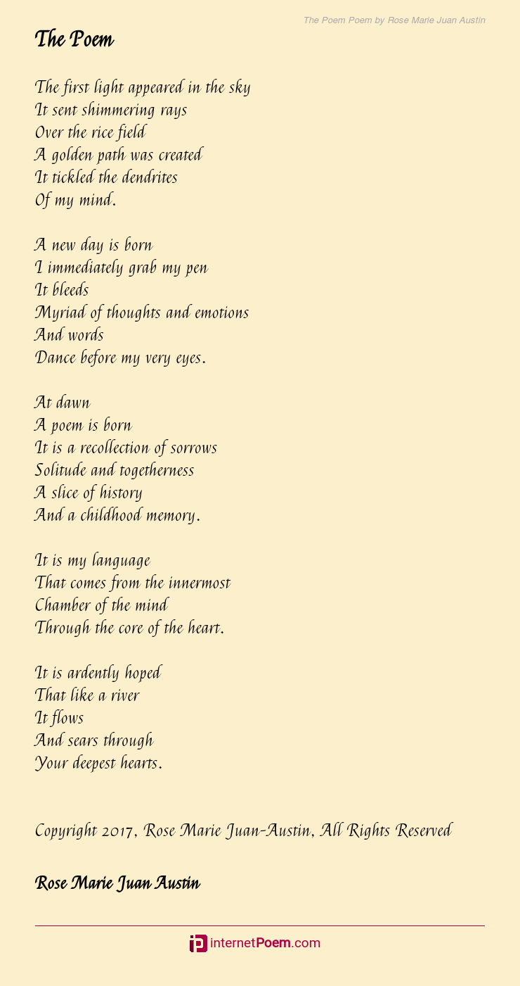 The Poem Poem By Rose Marie Juan Austin 8611