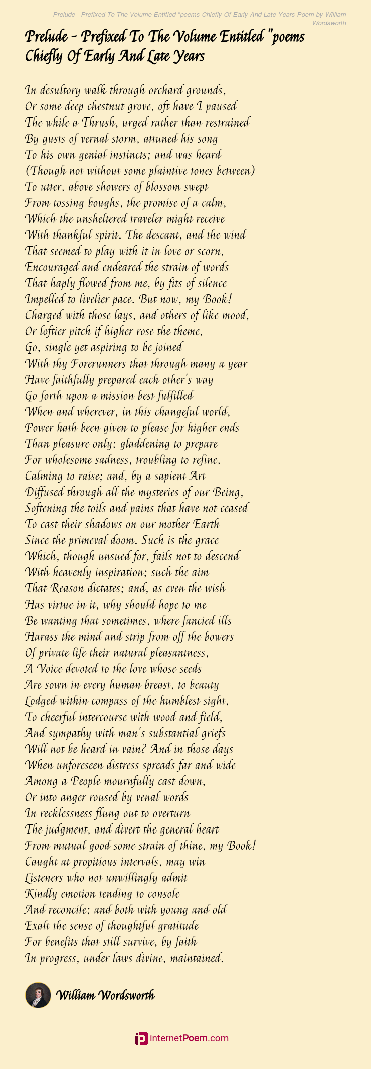 wordsworth poem the prelude
