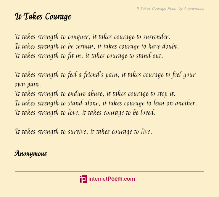 poems of strength and courage