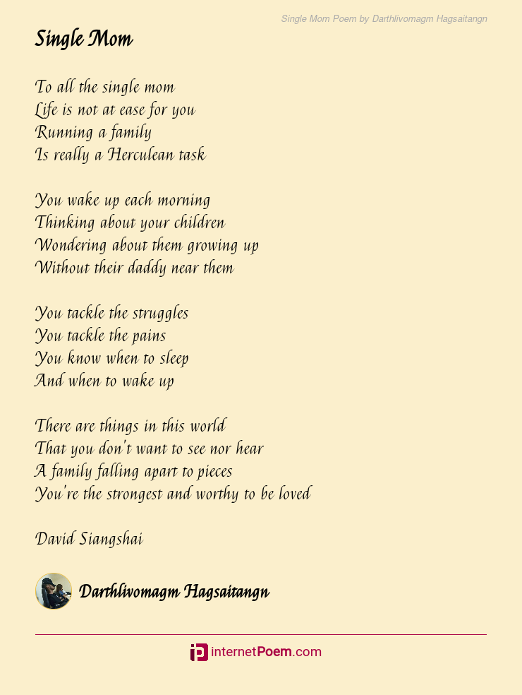 Single Mom Poem By Darthlivomagm Hagsaitangn