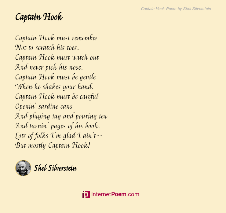 Captain Hook Poem by Shel Silverstein