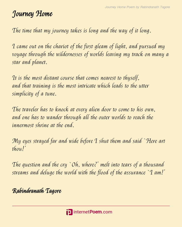 the journey rabindranath tagore summary