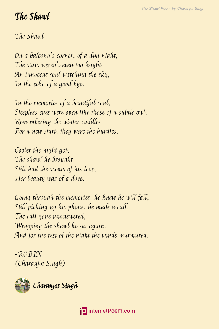 The Shawl Poem By Charanjot Singh