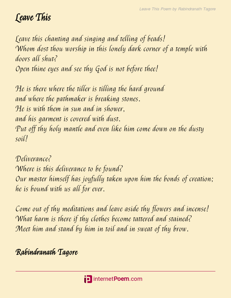 leave this chanting by rabindranath tagore