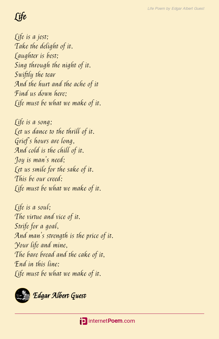 Life Poem by Edgar Albert Guest