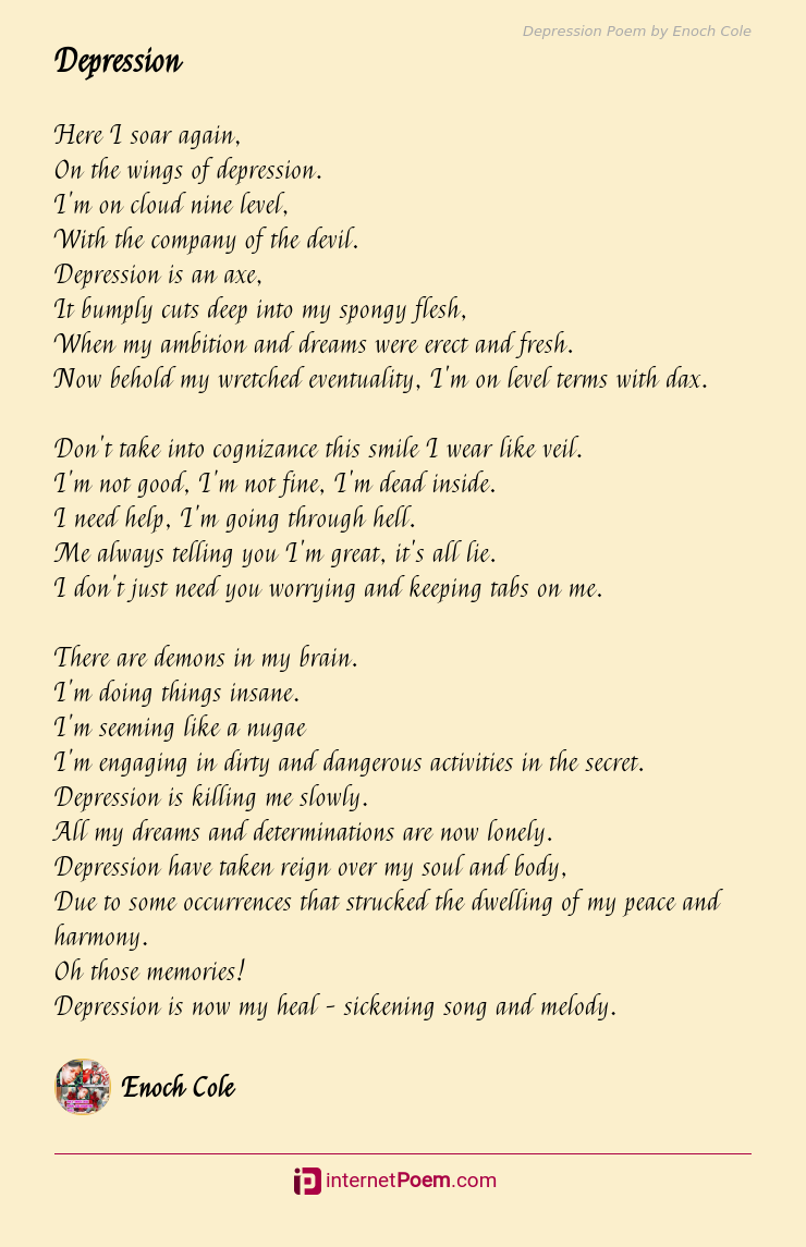 Depression Poem by Enoch Cole
