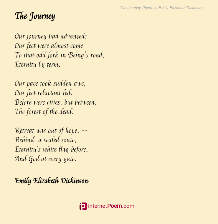 the journey poem literary devices