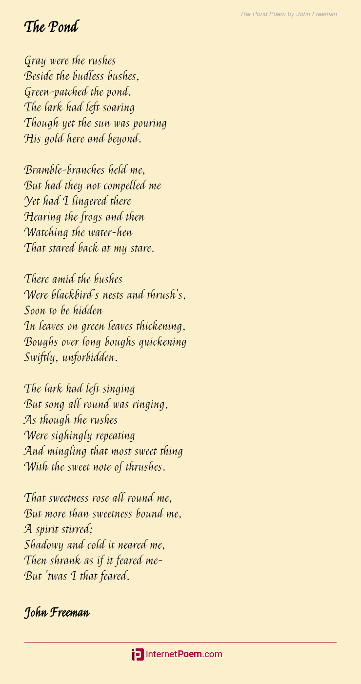 The Pond Poem by John Freeman