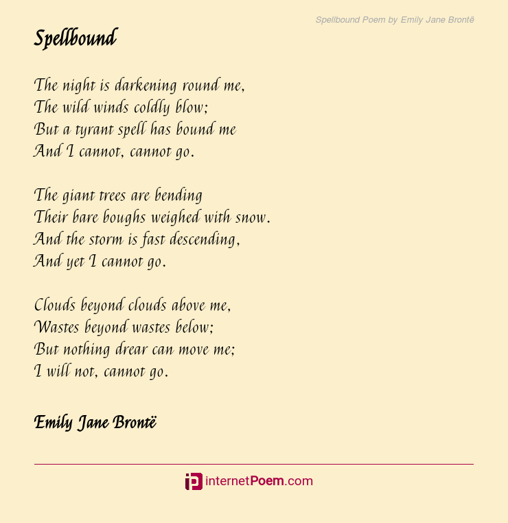 Spellbound Poem By Emily Jane Bronta