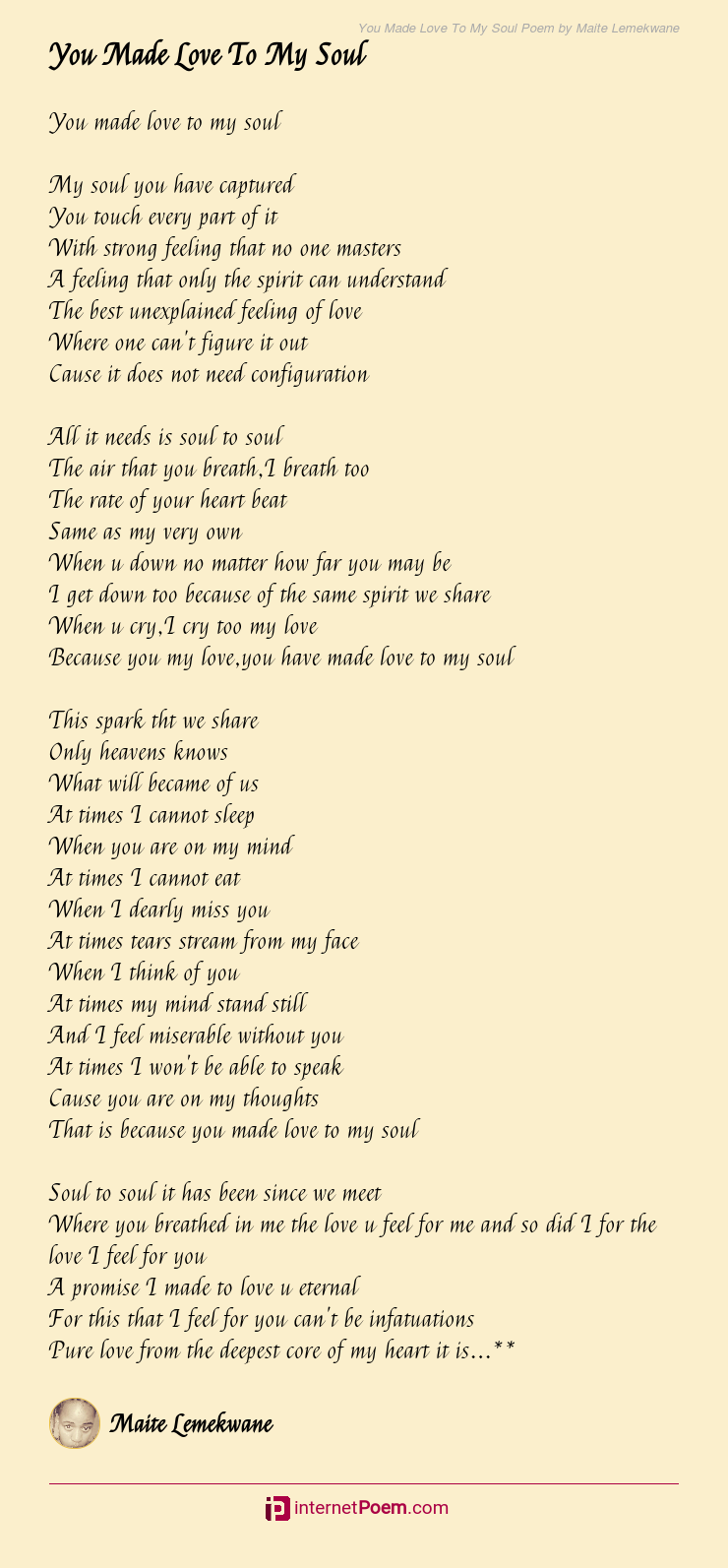 Poem i soulmate have my found Soulmate Poems,