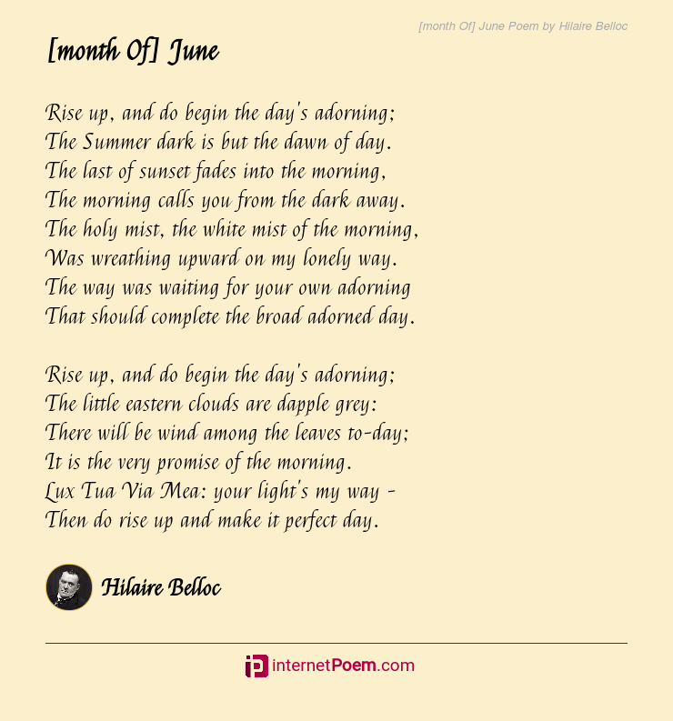 [month Of] June Poem by Hilaire Belloc