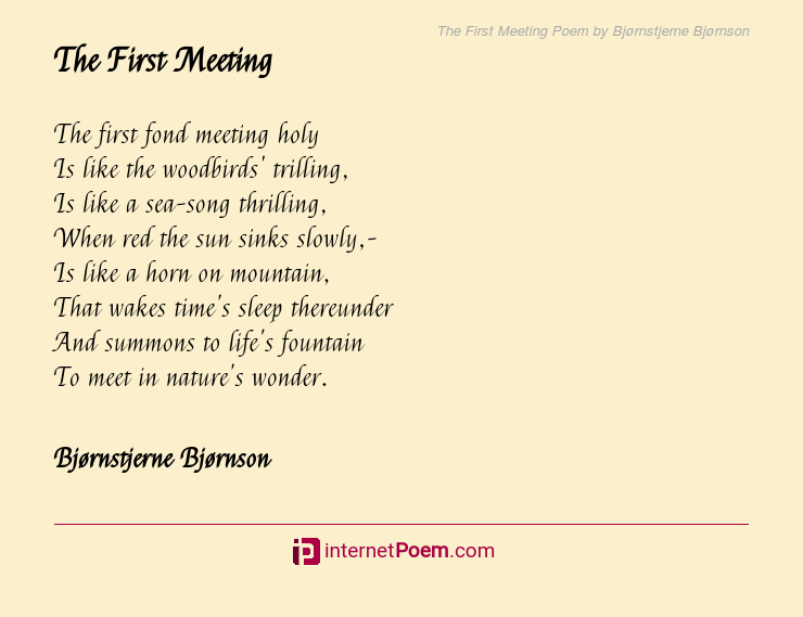 Meeting first for poems about time the someone 40 Special