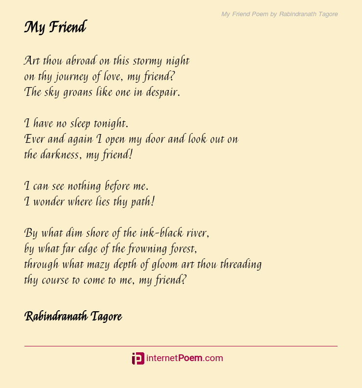 My Friend Poem by Rabindranath Tagore