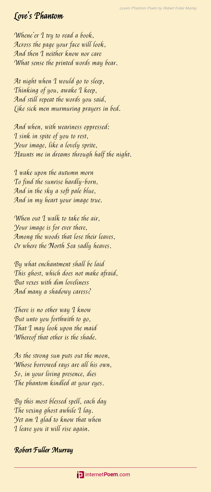 Love's Phantom Poem by Robert Fuller Murray