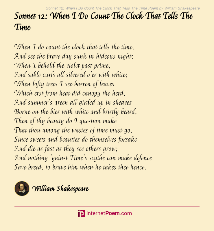william shakespeare sonnet 12