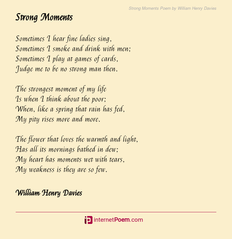 William Henry Davies - Peyton's Poetry