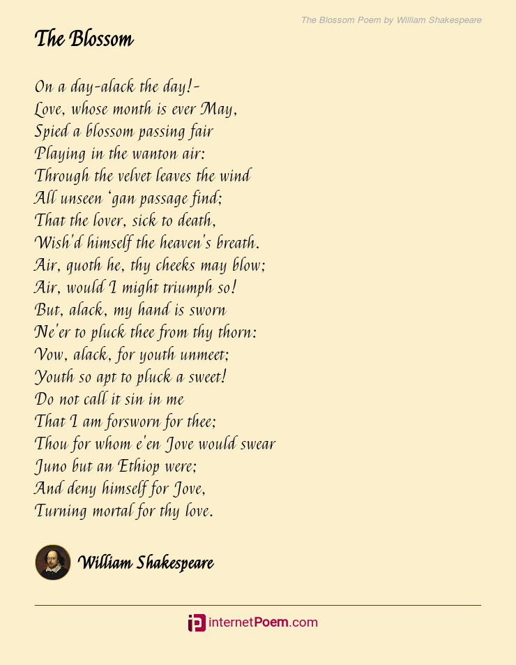The Blossom Poem by William Shakespeare
