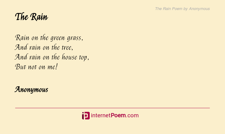The Rain Poem by Anonymous