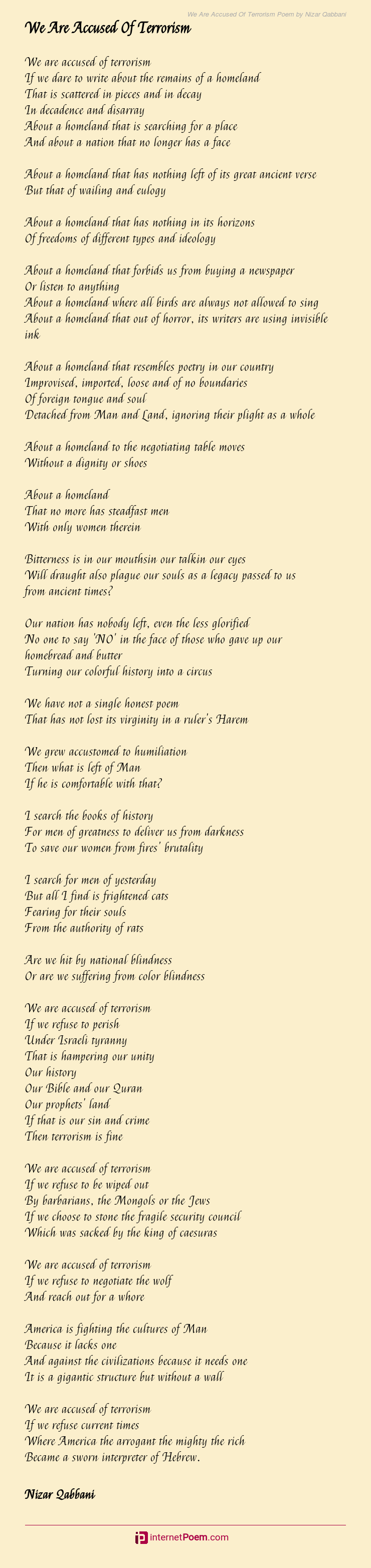 poem on terrorism