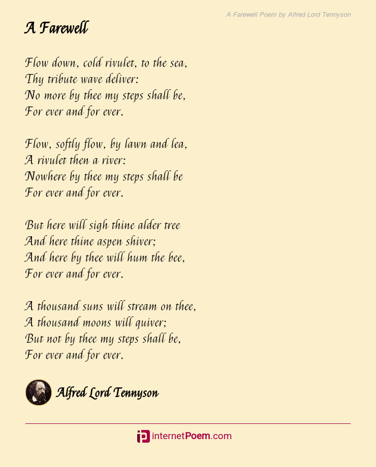 a farewell by alfred lord tennyson