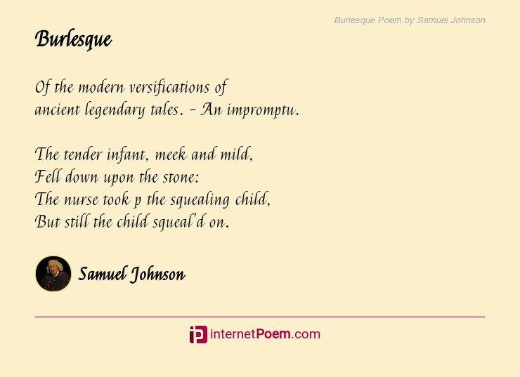 Burlesque Poem by Samuel Johnson