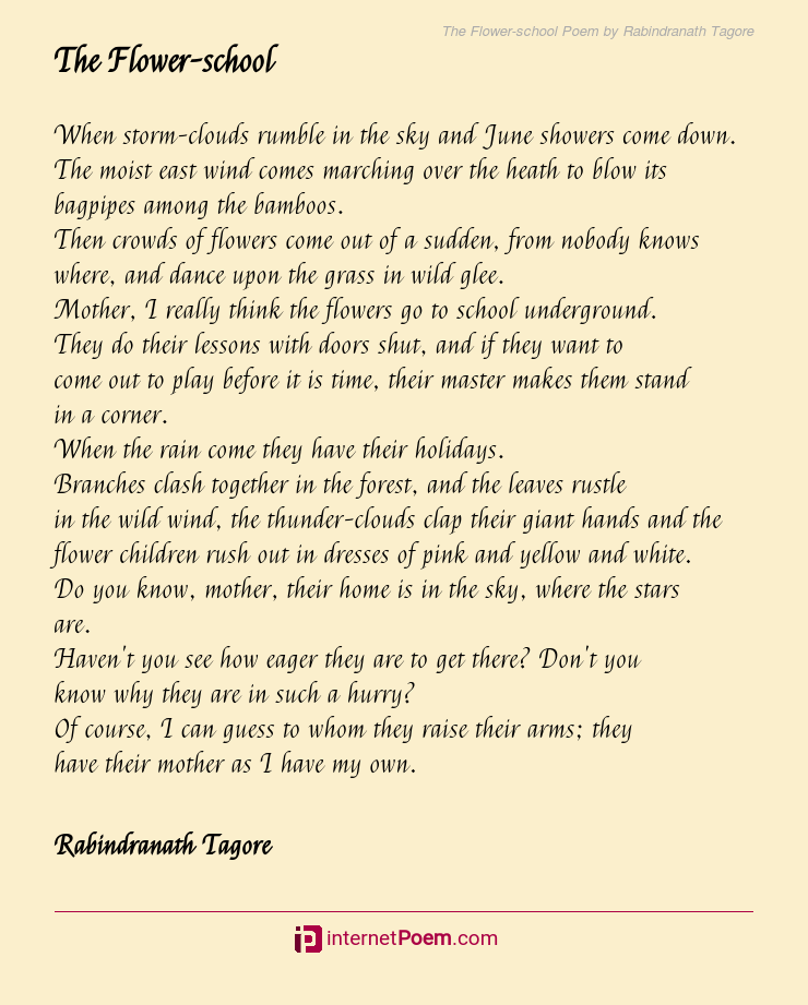 The Flower School Poem By Rabindranath