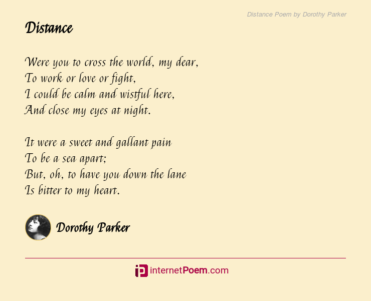 Distance in love poems