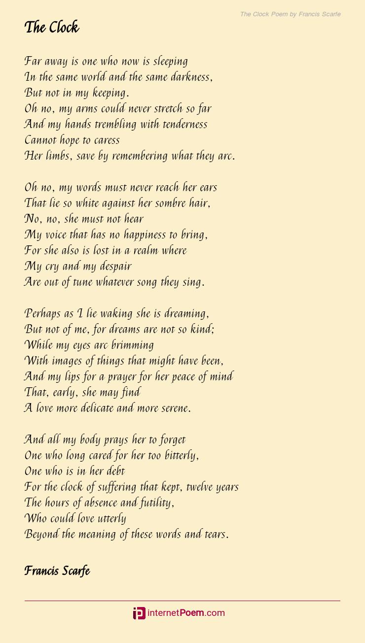 The Clock Poem By Francis Scarfe