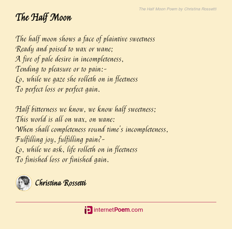 The Half Moon Poem by Christina Rossetti
