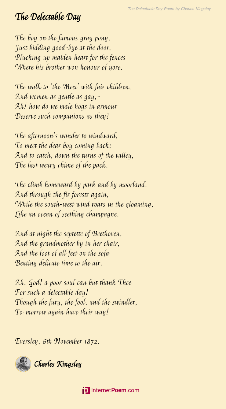 The Delectable Day Poem By Charles Kingsley