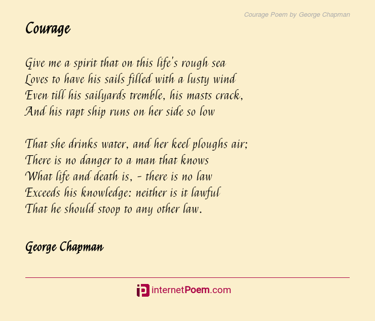 Courage Poem by George Chapman