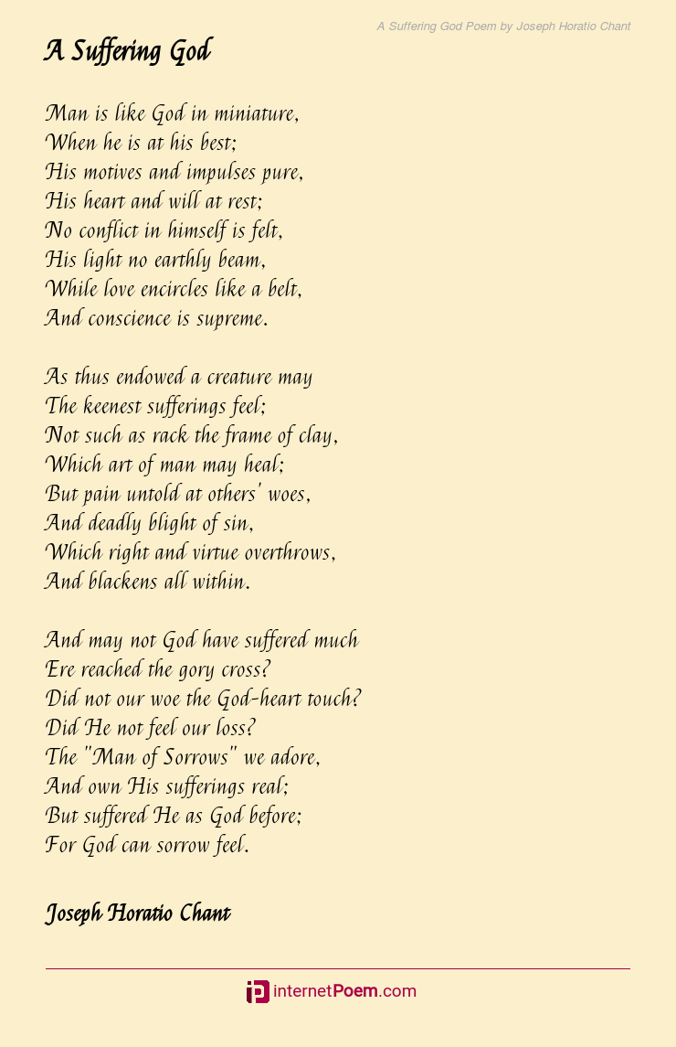 A Suffering God Poem Rhyme Scheme