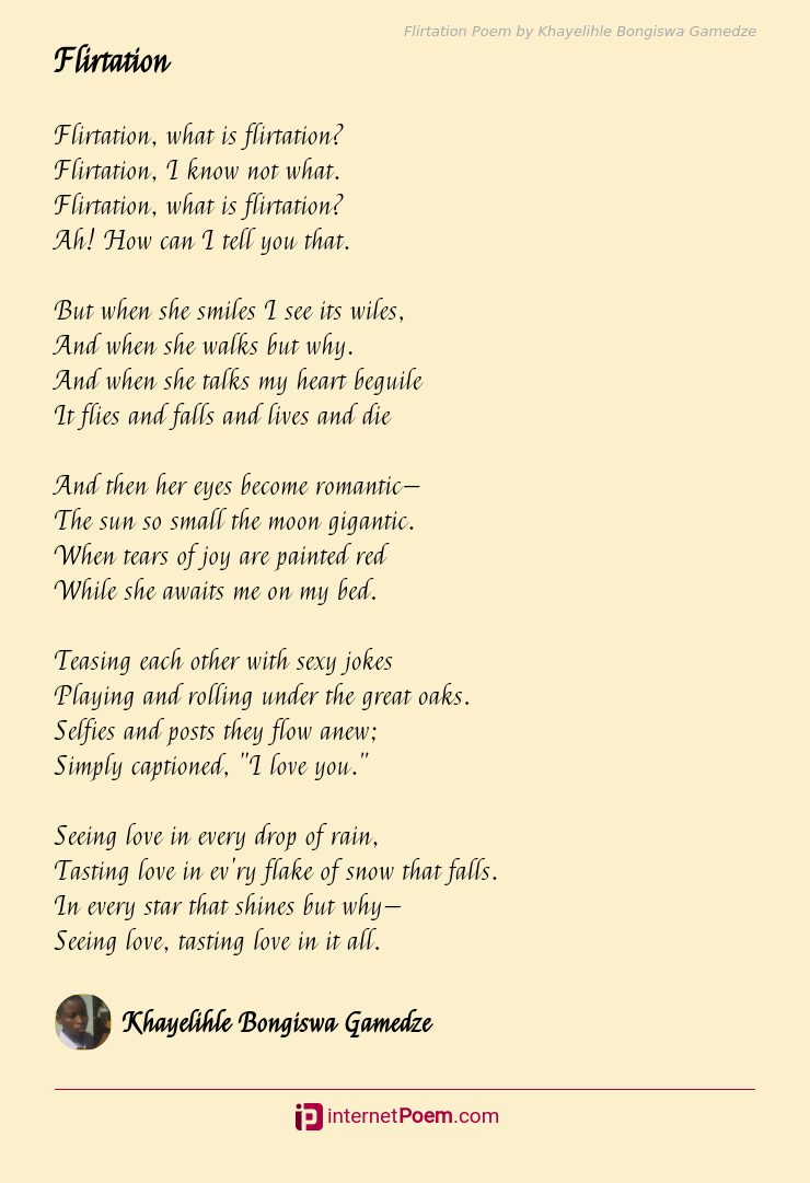 Flirtation Poem Rhyme Scheme
