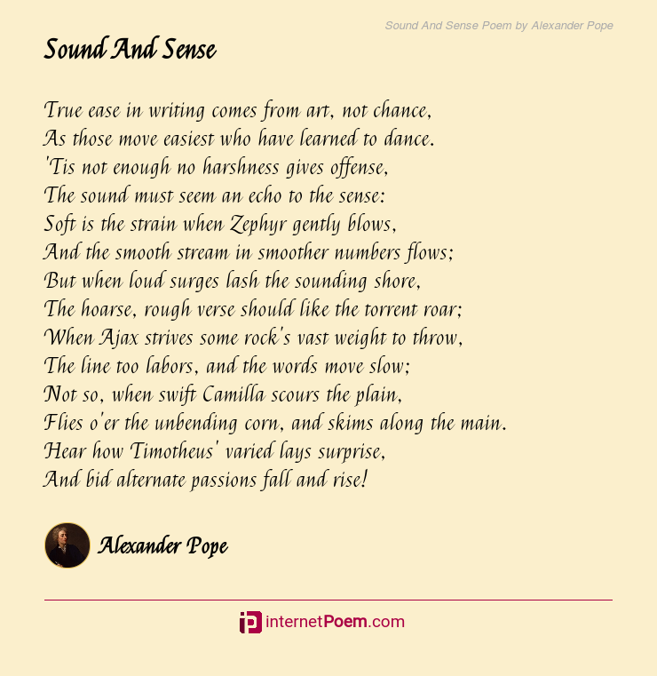 And Sense Poem Alexander Pope