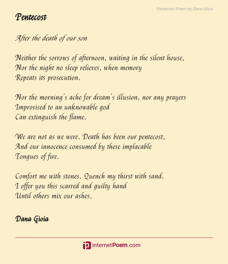 Pentecost Poem by Dana Gioia