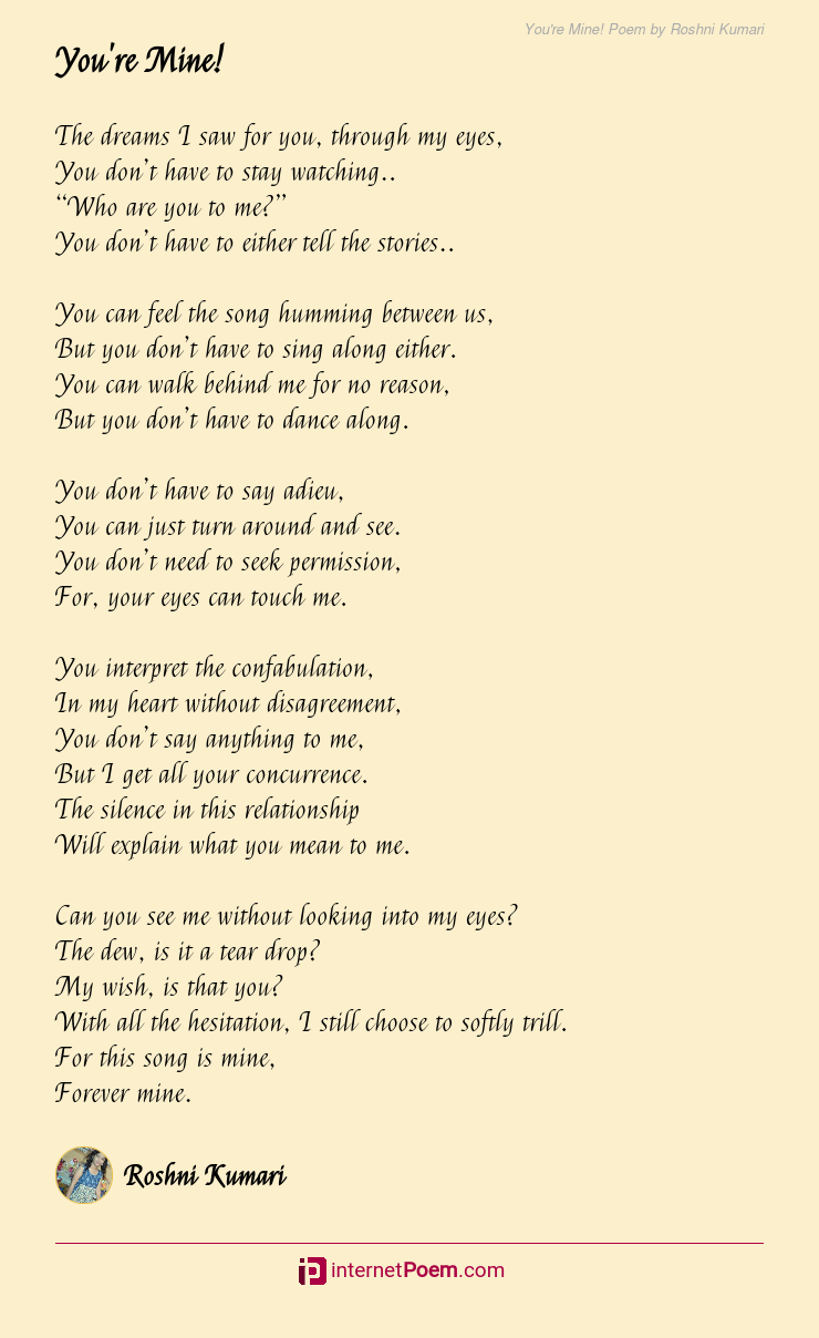 You're Mine! Poem by Roshni Kumari