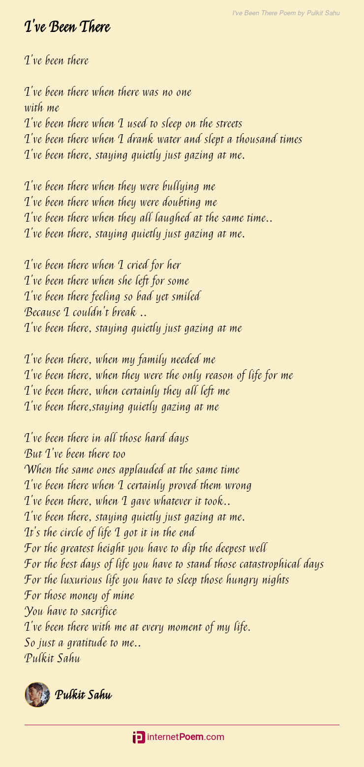 I Ve Been There Poem By Pulkit Sahu
