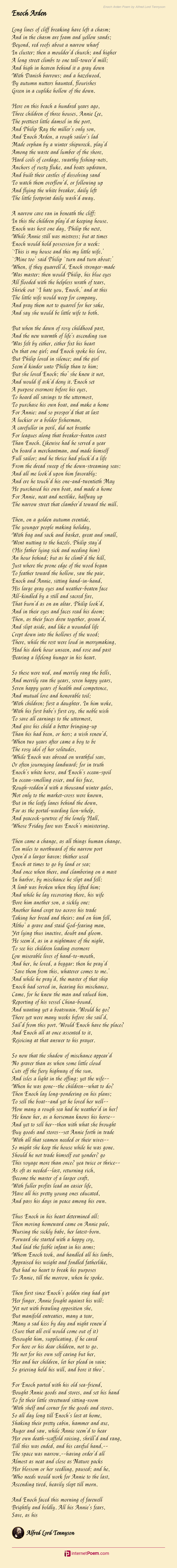 Enoch Arden Poem By Alfred Lord Tennyson