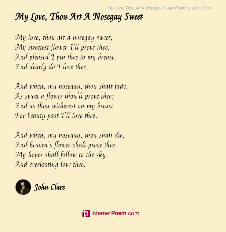 My Love Thou Art A Nosegay Sweet Poem By John Clare