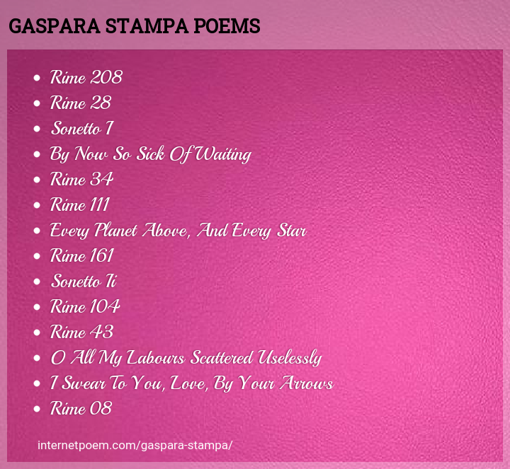 Gaspara Stampa Poems