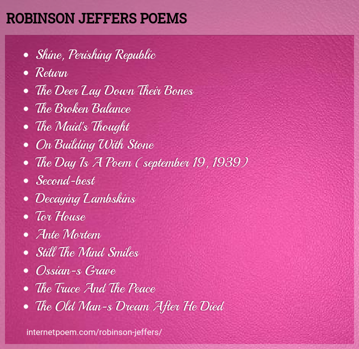 Biography Of Robinson Jeffers