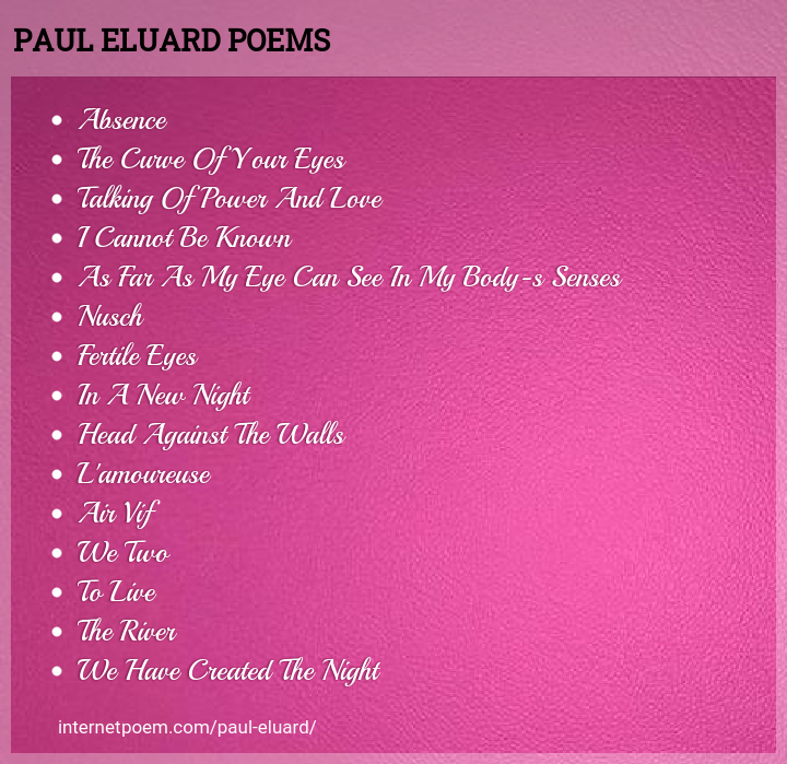 Paul Eluard Solitude Poems