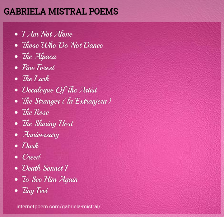 Gabriela Mistral Poems